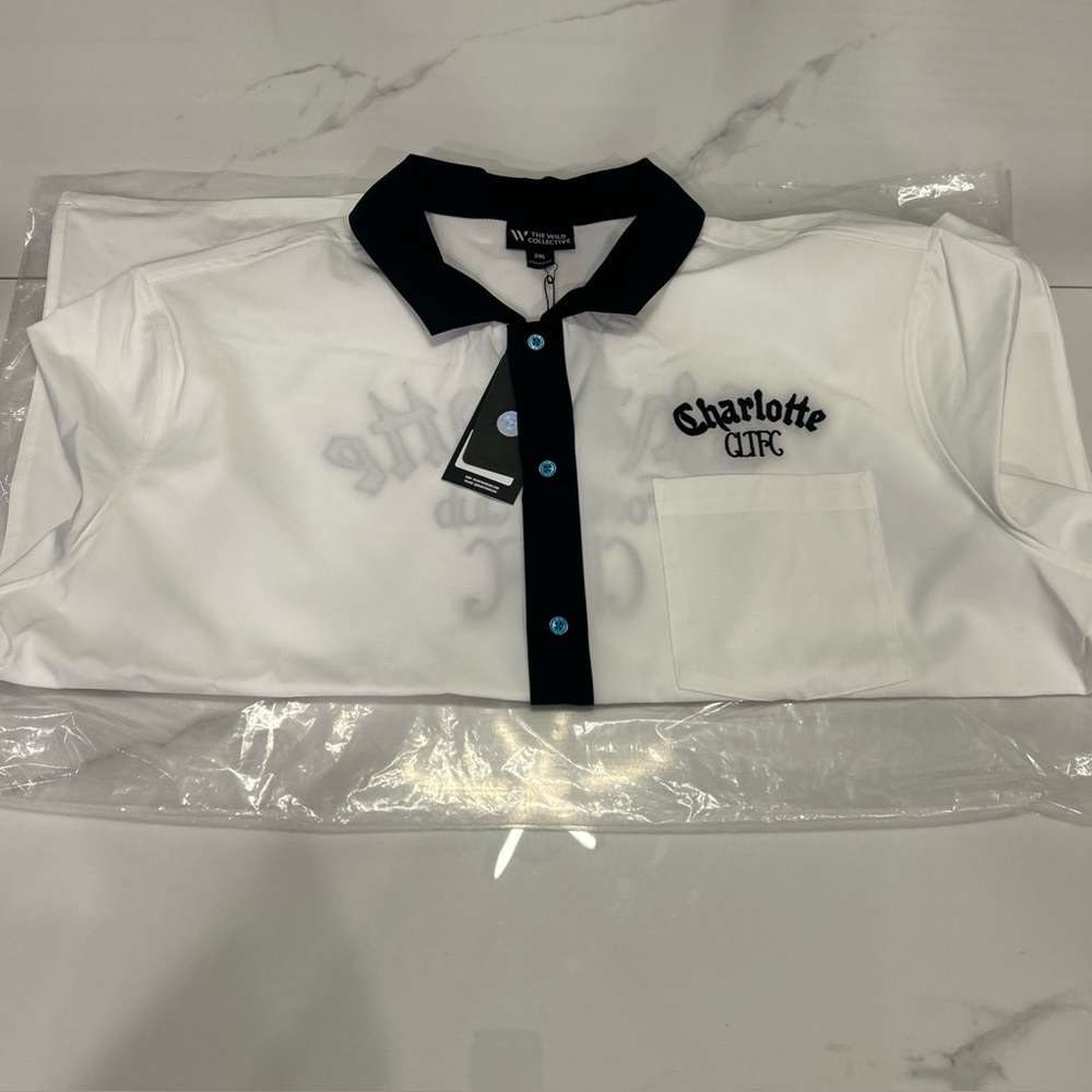 Men's The Wild Collective  White Charlotte FC Bowler Button-Up Shirt - Picture 4 of 8